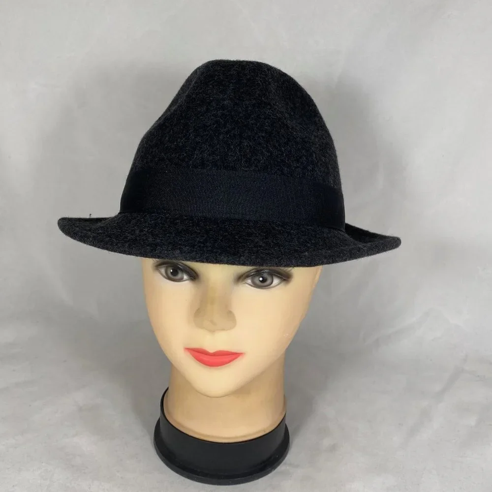 John Callanan Diamond Crown Fedora Hat Charcoal LV250 NWOT